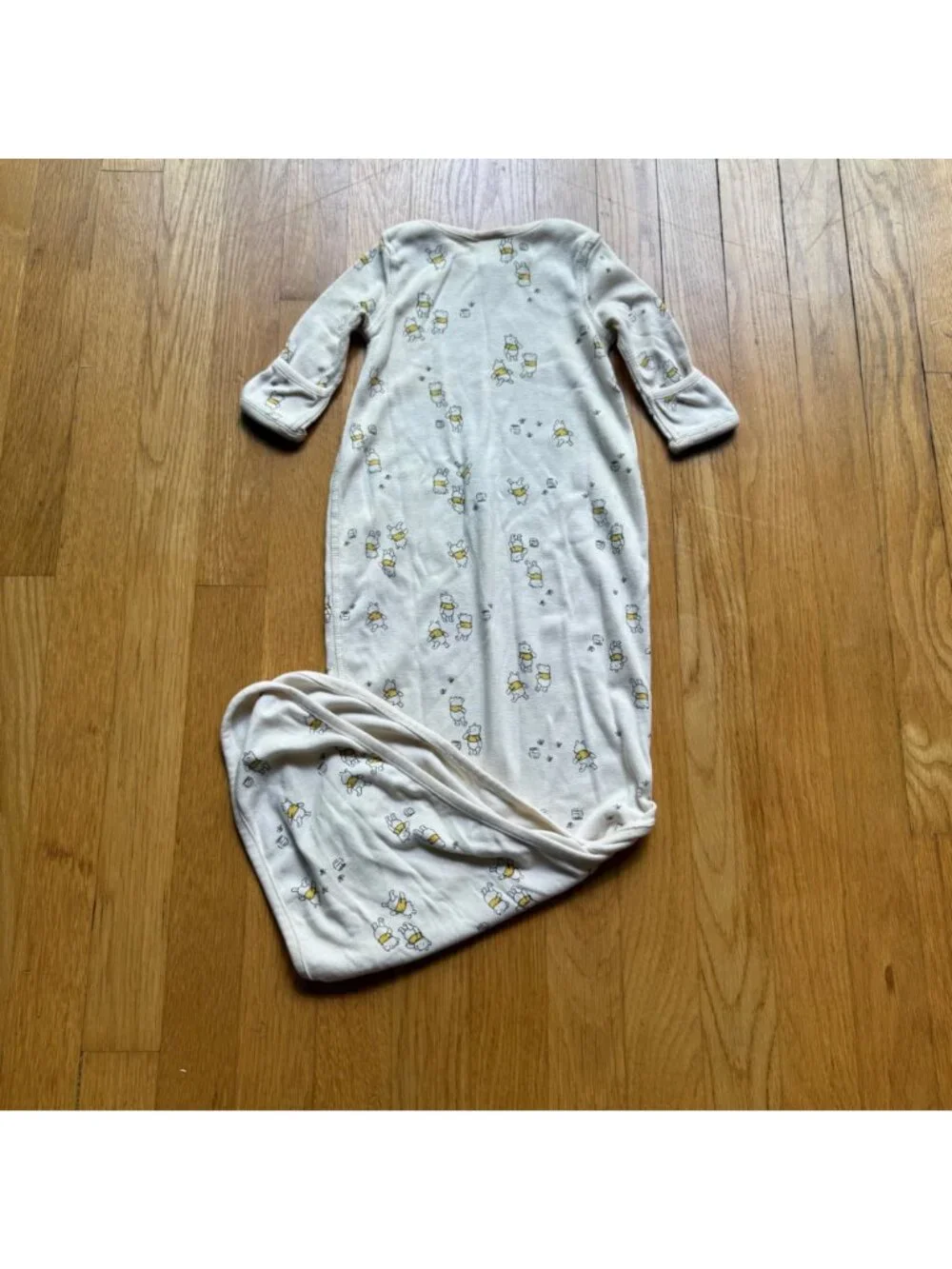 Hanna Andersson Disney Infant 0-3 Months Beige Supima Cotton Pooh Sleep Gown